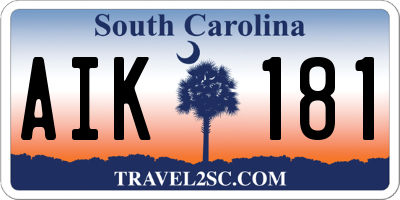 SC license plate AIK181