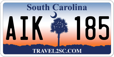SC license plate AIK185