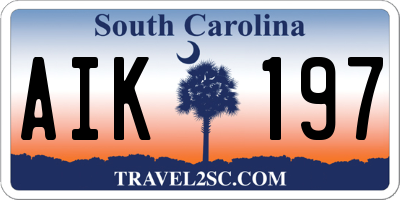 SC license plate AIK197