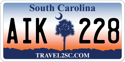 SC license plate AIK228