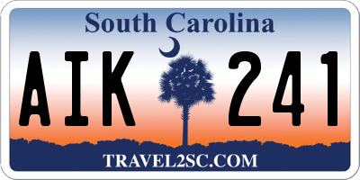 SC license plate AIK241