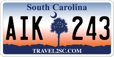 SC license plate AIK243