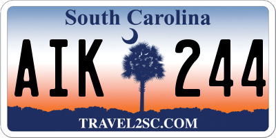 SC license plate AIK244