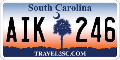 SC license plate AIK246