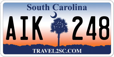 SC license plate AIK248