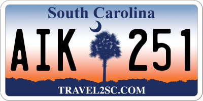SC license plate AIK251
