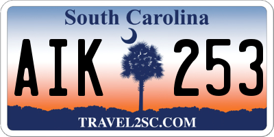 SC license plate AIK253