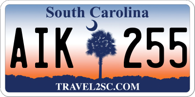 SC license plate AIK255