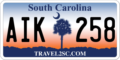 SC license plate AIK258