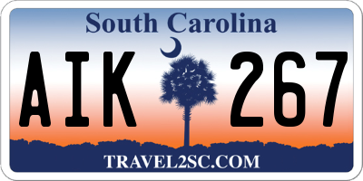SC license plate AIK267