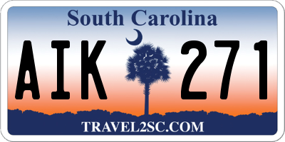 SC license plate AIK271