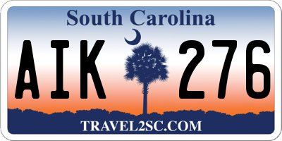 SC license plate AIK276