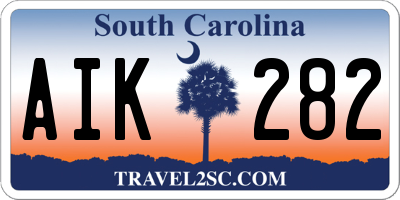 SC license plate AIK282