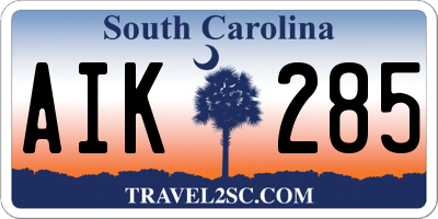 SC license plate AIK285