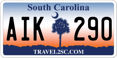 SC license plate AIK290