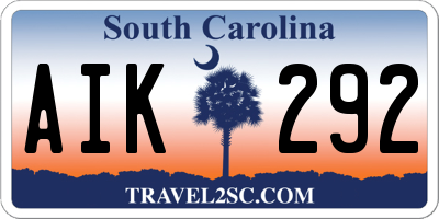 SC license plate AIK292