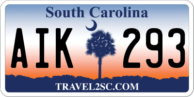 SC license plate AIK293