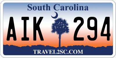 SC license plate AIK294