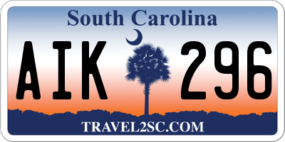 SC license plate AIK296