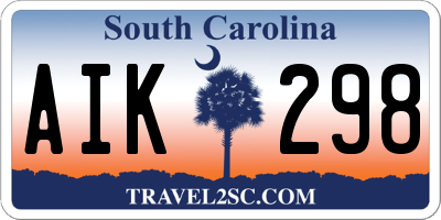 SC license plate AIK298