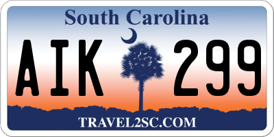 SC license plate AIK299