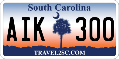 SC license plate AIK300