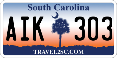 SC license plate AIK303