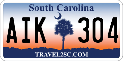 SC license plate AIK304