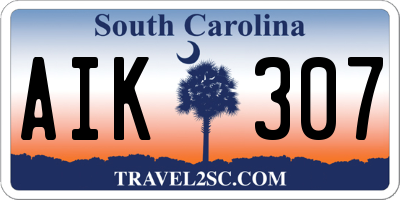 SC license plate AIK307