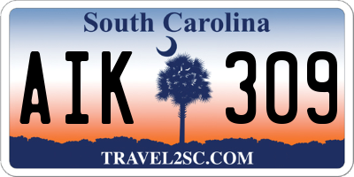 SC license plate AIK309