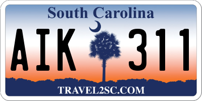 SC license plate AIK311