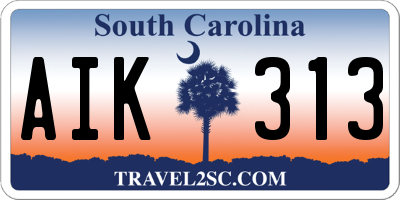 SC license plate AIK313