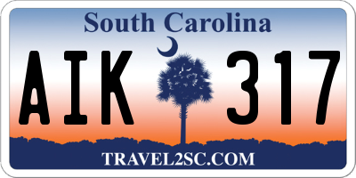 SC license plate AIK317
