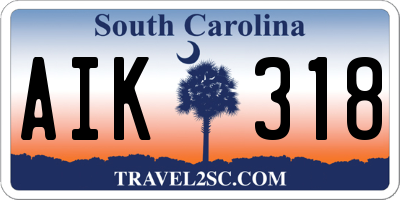 SC license plate AIK318