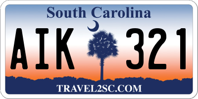 SC license plate AIK321