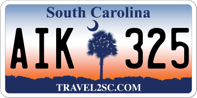 SC license plate AIK325