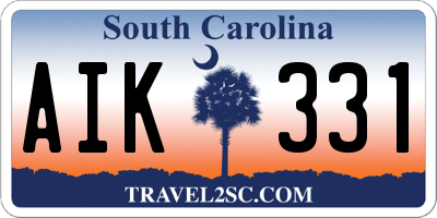 SC license plate AIK331