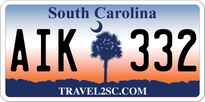 SC license plate AIK332