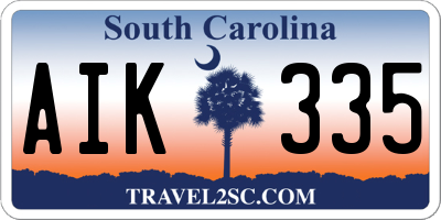 SC license plate AIK335