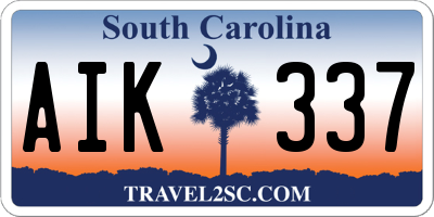 SC license plate AIK337