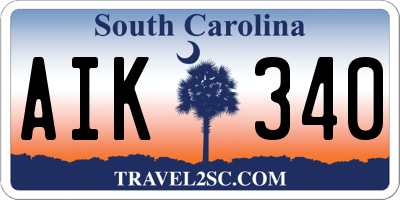 SC license plate AIK340