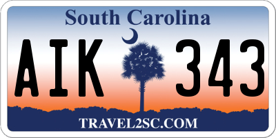 SC license plate AIK343