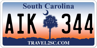SC license plate AIK344