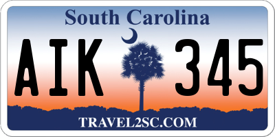 SC license plate AIK345