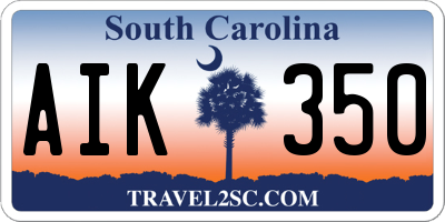 SC license plate AIK350