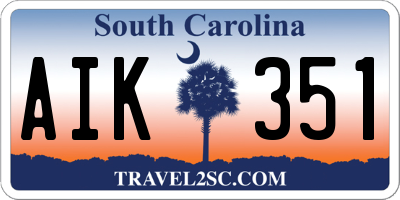 SC license plate AIK351