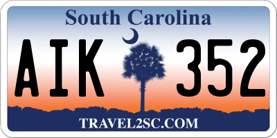 SC license plate AIK352
