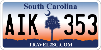 SC license plate AIK353