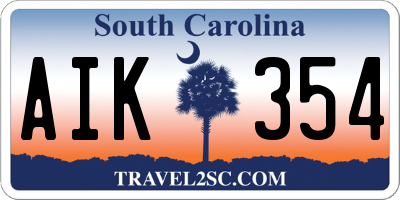 SC license plate AIK354