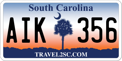 SC license plate AIK356
